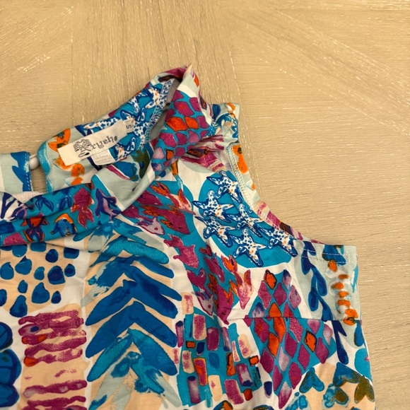 Aryeh Colorful Abstract Midi Dress Vacation Cruise - Picture 3 of 8